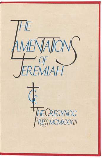 (GREGYNOG PRESS.) Prospectus for The Lamentations of Jeremiah.